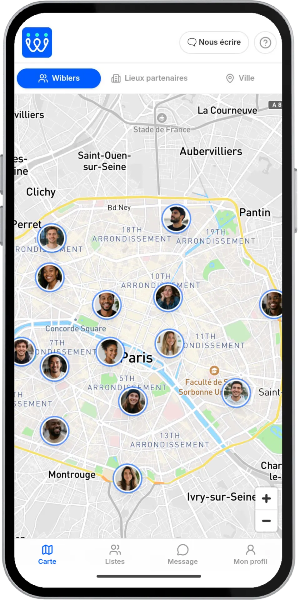 Carte en direct des Wiblers