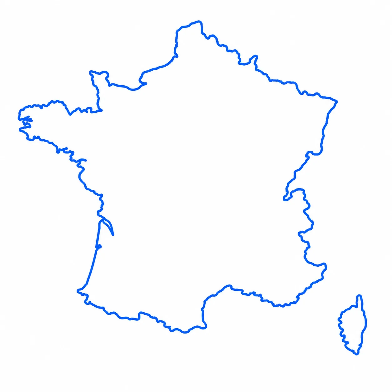 Carte de France indiquant Paris et Lyon